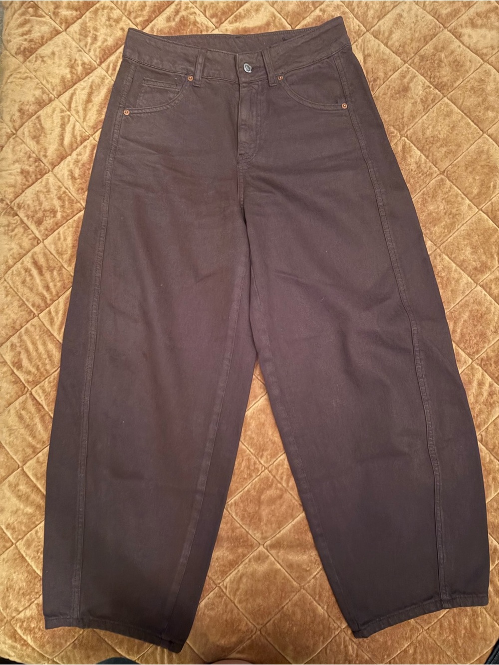 Zara Brown Wide-Leg Jeans